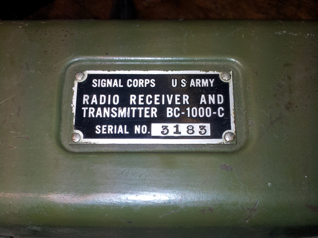 American WWII Signal Corps BC-1000 Radio